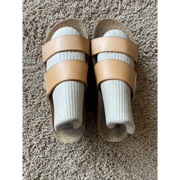 REEF Natural Brown Cushion Vista Higher Slide Platform Sandals Shoes Womens 7 - Picture 1 of 12